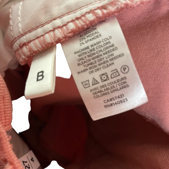 Loft High Waist Skinny Blush Corduroy Soft Stretch Size 27/4 Ankle Cropped Pink - Picture 15 of 16